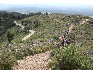Sentier des crêtes, au loin vue sur le pays d'Aix