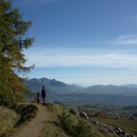 Le sentier et en contrebas à gauche le canal